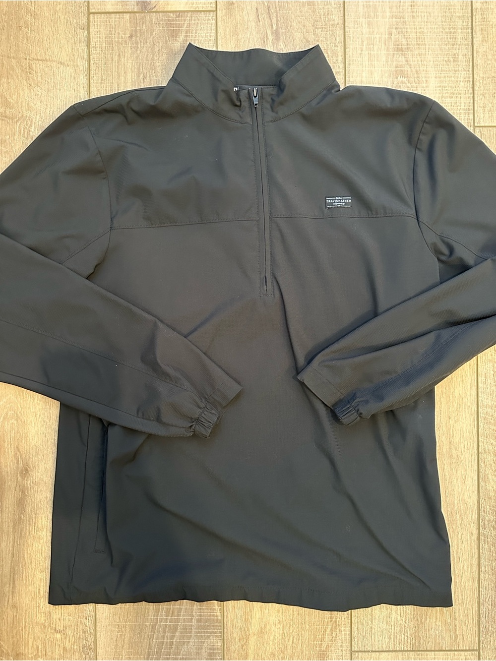 Travis Mathew Men's Black Quarter-Zip Windbreaker Pullover